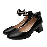 Chaussures à talons mi- pour femmes - design de nœud , rendre plus , chaussures simples pour femmes