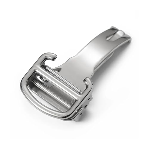 Cierre plegable de metal dorado en acero inoxidable para hebilla de reloj elegante