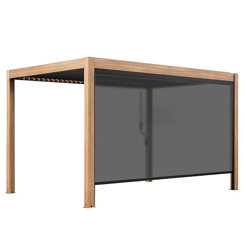 Pérgola bioclimática autotransportada 3x4m y 1 toldo madera gris