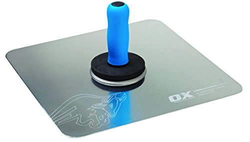 OX Tools 13 inch Aluminum Hawk for Plaster Sheetrock Morter Drywall Tools with Finger Protection for comfort, Quality tempered aluminum blade OX-T010513