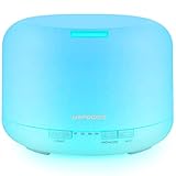 URPOWER Upgraded 500ML Essential Oil Diffuser Humidifiers Ultrasonic Aromatherapy Diffusers with 4 Timer Settings and Waterless Auto Shut-Off for Home Office Living Room Yoga Spa
