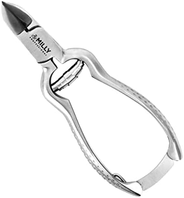 By MILLY German Steel Heavy Duty Toenail Clippers - Trim Thick or Hard Toenails with Medical Grade High Carbon Stainless Steel Toenail Cutter - Professional Podiatrist Toenail Nipper (Silver)