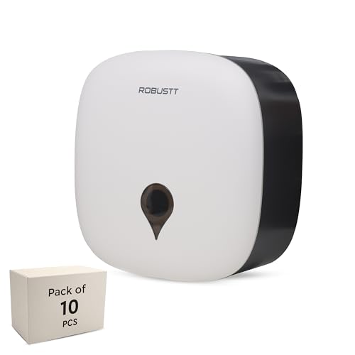 Robustt Wall-Mounted Jumbo Role Hand Towel Dispenser - White | High Capacity, One-at-a-Time Dispensing, Durable ABS Material, Space-Saving Design, Water-Resistant, Key Locking System (Pack of 10) (B0D9Q5NZ4B) Amazon Price History, Amazon Price Tracker