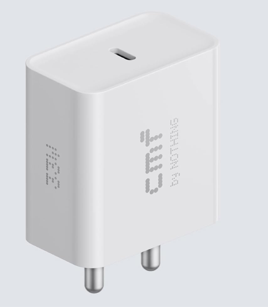 Image of 33W USB-C Fast Power Charger Adapter for CMF Phone 1, Nothing Phone 2a Plus | Phone 2a | Special Edition | Phone 2 | Phone 1 | Tablet | Pad | 33watt ka Charger for Type C Mobile Device, White