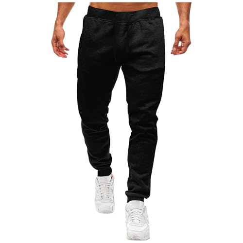 Genérico Pantalones Chandal Hombres Pantalones Hombre - Casual Chándal Deportivas Pantalón Running Trekking Cómodo con Bolsillos Ropa Termico Gym Algodón Invierno Otoño Pants Negro L