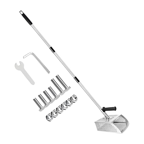 Pelle pour détecteur de métaux | Pelle à tamiser pour sable | Pelle en acier inoxydable avec poignée longue antidérapante pour tamiser, creuser et...