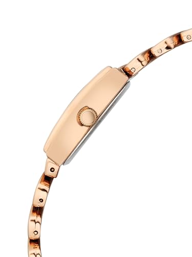 Image of Fastrack Vyb Showstopper with Quartz Analog Navy Blue Dial Rose Gold Alloy Strap Watch for Girls - FV60112WM01W