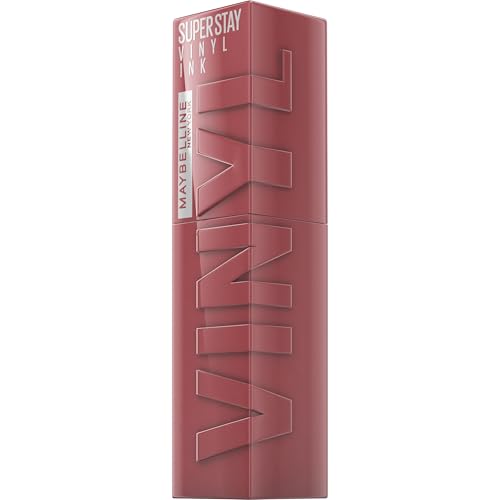 Maybelline New York Superstay Vinyl Ink, Pintalabios Efecto Vinilo, Vinilo Fijo, Larga Duración, Tono 40 Witty