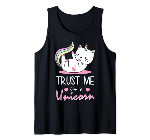 Trust Me I'm A Unicorn Cute Kawaii Cat Unicorn Tank Top