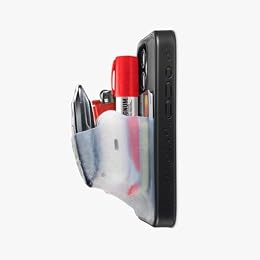 Ninja Labs Flex Pouch Phone Case (Stretches to Hold 30+ Cards, Airpods, Lip Balm, Car Key & Cash) (Black/Clear, iPhone 15 PRO)