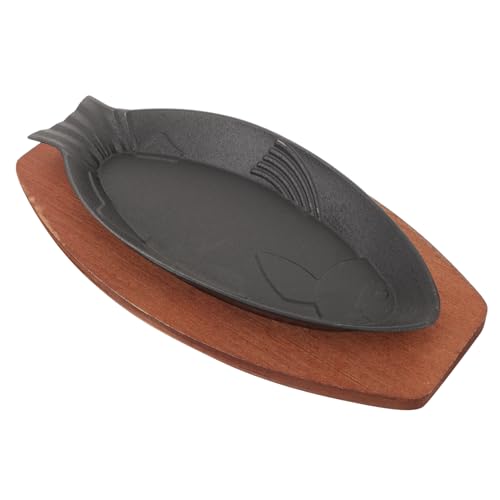 BEBEMOKO Bandeja Para Barbacoa Pescado 30,5x13,5 Cm Hierro Resistente Al Desgaste Sartén Para Asar Reutilizable Adecuado Para Restaurante y Uso Casa