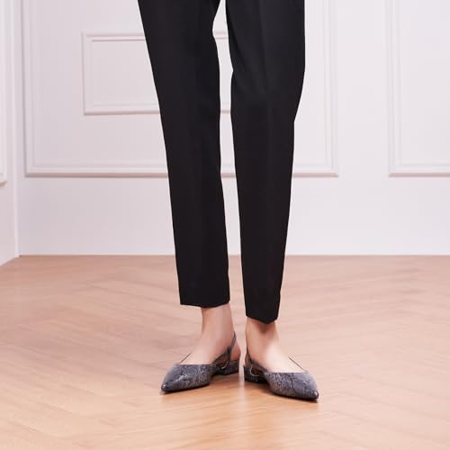 Image of C.Paravano Slingback Flats | Pointed Toe Flats | Slingback Sandals | Women's Slingback Dress Shoes | Adjustable Buckle Sandals