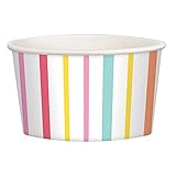 Just Chillin' Multicolor Paper Ice Cream Treat Cups (Pack of 8) - 9 oz. - Perfect for Parties, Snacks & Desserts