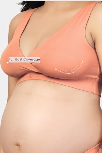 Image of ZELENA Maternity Padded Bra | Removable Cups, Broad Waistband | Soft Stretchable Modal Fabric | Easy Pull Nursing Bra for Pregnancy and Breastfeeding