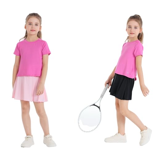 Image of Girls' 2-in-1 Flowy Butterfly Shorts with Pockets - Athletic Dance & Running Shorts for Ages 5-13