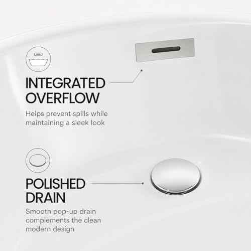 Image of 67 inch Acrylic Freestanding Bathtub, Deep Soaking Tub with Non-Slip Surface, Modern Free Standing Bath Tub, Chrome Drain, CUPC Certified, Easy Install, Space-Saving Bathtub for Bathrooms, White