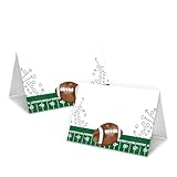 Zcsni Football Place Cards, Football Themed Tent Style Cards,Table Place Card For Birthday Baby Shower Dinner Wedding, Name Place Cards For Table Setting, Scored For Easy Folding, 25 Pack -03