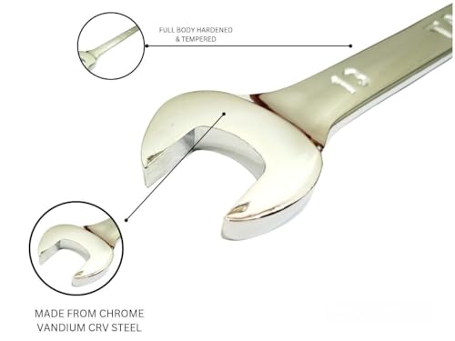 Image of AGRICO TATA D.O.E Double Open End Spanner 20x22mm (SMD508) | Chrome Vanadium Steel | Glossy Finish | Heavy Duty Wrench for Mechanical, Auto & Workshop Use (Pack of 1)