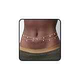 KNUIUYY 18K doré Chaîne de ventre femme, Body Chain, couches chaîne taille & corps pailletée, réglable étanche anti ternissement, belly chain bikini bijoux corps été