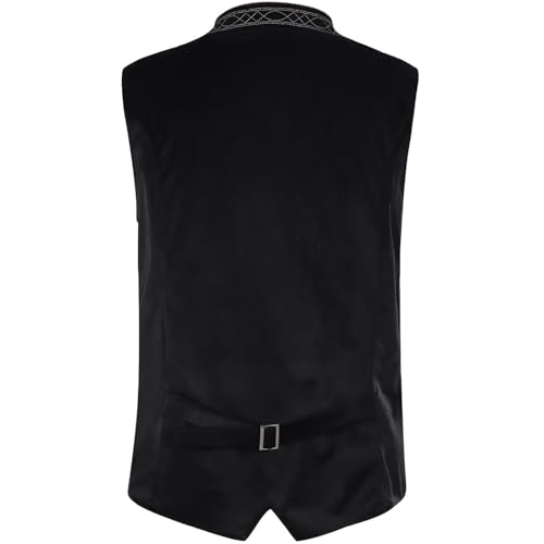 Chaleco medieval hombre ajuste estrecho de estilo vintage básico con botones 6