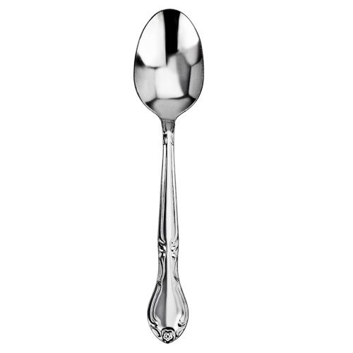 New Star Foodservice 58727 Rose Pattern, 18/0 Stainless Steel, Teaspoon, 6.2-Inch, Set of