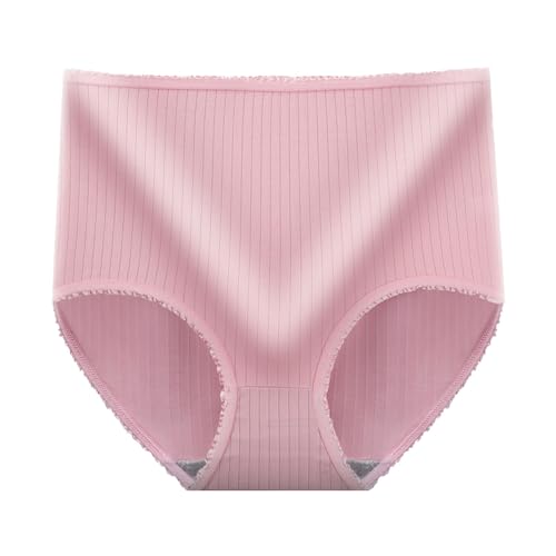 Cocila Bragas Mujer Algodon Talle Alto Braguitas Postparto Cintura Alta Cómodo De para Mujer, Sexis Sin Costuras, Elásticas, Interior Absorbente (Pink, XL) Ropa Tallas Grandes Calzoncillos