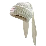 OMLAMP Y2k Hats New Jeans Bunny Ears Hat Kpop Outfits for Women Women's Beanie Hip-hop Beanies Grunge Girl Caps (White Bunny Ear,One Size)