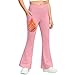 Clothes Teen Teen Clothes Fleece Lined Leggings Girls 2025 High Waisted Flare Yoga Pants Casual Fashion Dance Activewear Trouser with Pockets Pink 9-10 Years