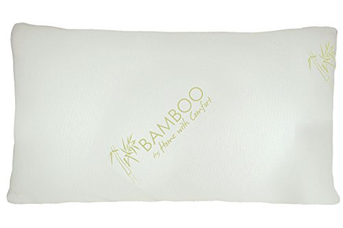 Bamboo By Home With Comfort - Bamboo Pillow With Shredded Down Alternative Fill and Stay Cool Cover With Adjustable 2 Zipper Design To Change Fill Level For Desired Height (Queen)