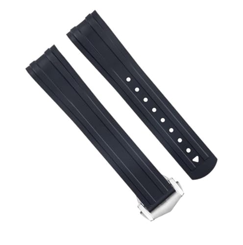 Bracelet Caoutchouc Fluoré Incurvé pour Omega Seamaster 300 Boucle Déployante