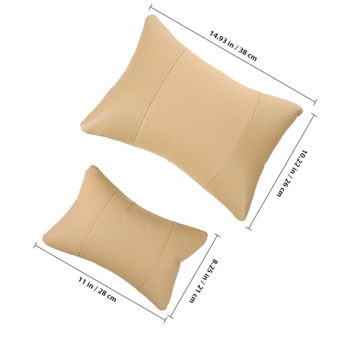 Coussin de soutien cervical voiture beige contre la fatigue des longs voyages - 3