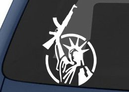 Statue of Liberty Gun Rights Decal Sticker - White 6
