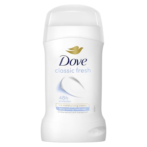 Dove Classic Fresh Anti-Perspirant Cream Womens Deodorant Stick with moisturising cream for 48 hour sweat protection and long-lasting fragrance 50 ml