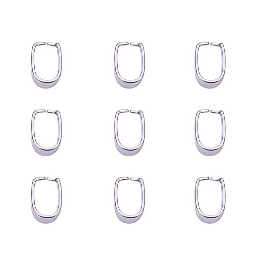 PandaHall Elite 10 Pieces 304 Stainless Steel Pinch Clip Bail Clasp Dangle Charm Bead Pendant Connector Findings 13x7x9mm for Jewelry Making