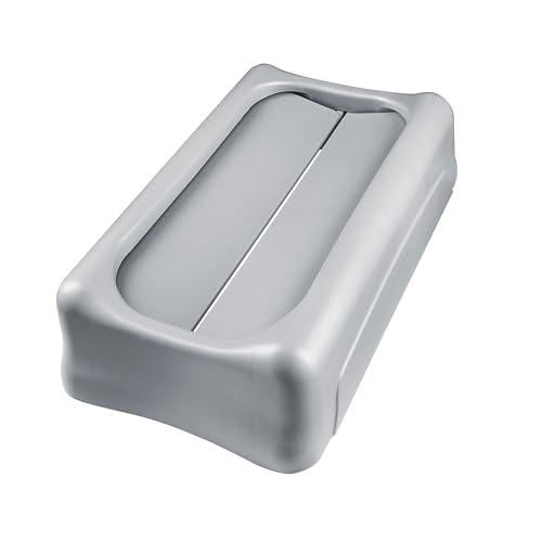 Image of Rubbermaid Commercial Products SLIM JIM Swing Lid for Use with 16 /23 GAL Vented Slim Jim Containers, for Kitchens /Classrooms /Offices /Back of House, Black