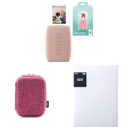富士フイルム(FUJIFILM) クリスマスプレゼント お年玉ギフト チェキ スマホプリンター instax mini Link3 ローズピンク INS MINI LINK3 R pink + ケース +アルバム