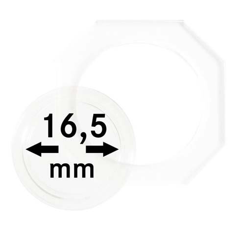 Lindner OS165 Octos para monedas 16,5 mm de alta transparencia y diseño