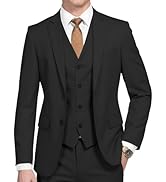 HANBANGWEI Men's Suits Slim Fit 3 Piece Suit for Men Two Button Blazer Jacket Vest Pant Tuxedo fo...