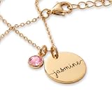 Personalised Name Necklace Custom Name Pendant Gift for Her Stainless Steel or 925 Silver Gold Plated with Birthstone