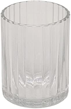 G Decor Modern Transparent Pressed Glass 3-Piece Bathroom Accessory Set, Includes Liquid Soap or Lotion Dispenser, Toothbrush Holder, Soap Dish (Clear)