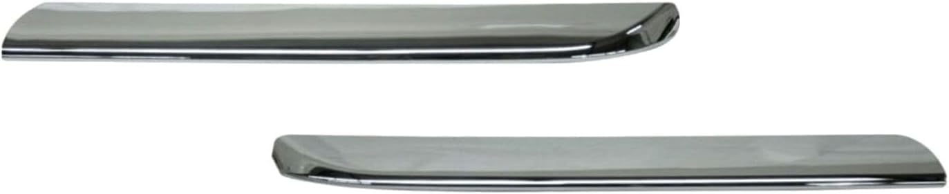 Front Left Driver & Right Passenger Side Upper Bumper Cover Insert Grille SET of 2 Replacement For 2005-2006 Honda CRV Silver Chrome Textured Plastic HO1212104 HO1213104 71126S9A003 71125S9A013