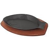 LOPUNER Fischförmige Gusseisenpfanne mit Antihaftbeschichtung 8 Fische Kapazität Verschleißfest und Spülmaschinengeeignet für Grillabende und Professionelle Küche