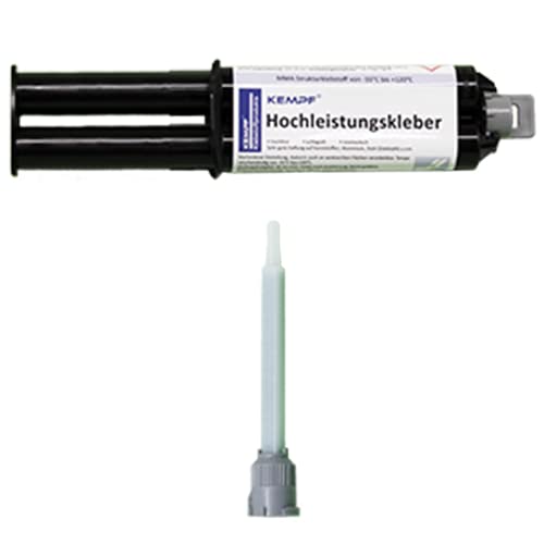 KEMPF Colle 2 composants haute performance 2K Colle plastique métal extra forte Colle métallique 25 g + 1 buse de mélange