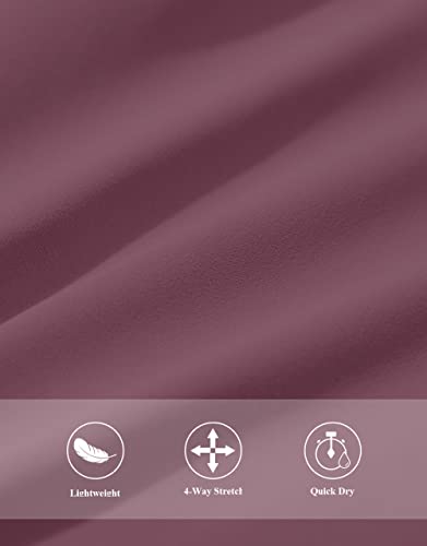 Voeons Workout Shorts Women Mesh High Waist Spandex Biker Shorts Gym Yoga Compress Shorts For Women Berry Plum #TOP4