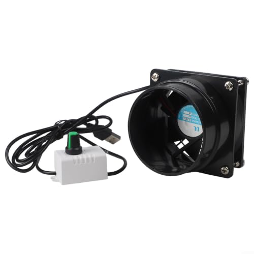 Extractor de humos de soldadura con conducto de 8 cm y velocidad ajustable por USB para ventilación de taller, cocina o baño, compatible con soldadores y herramientas de soldadura (solo ventilador)