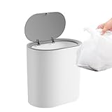 Hundesicherer Badezimmer-Mülleimer – kompakter Mülleimer mit Deckel | Schmaler Abfalleimer für Toilette, Küche, Schlafzimmer, Büro, Handwerksraum, Mülleimer