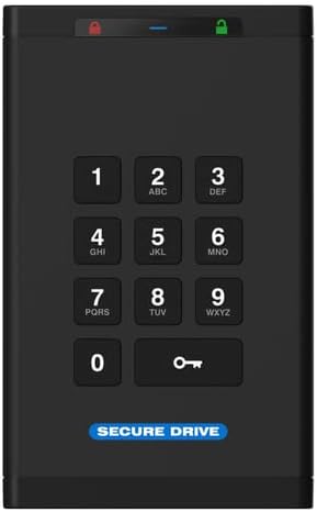 SecureData SecureDrive KP 500GB SSD External Encrypted USB Drive