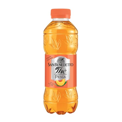 San Benedetto, Thè Freddo alla Pesca, 500 ml Bevanda Dissetante Analcolica, Gusto Fruttato, Tappo Click, Senza Conservanti e Coloranti