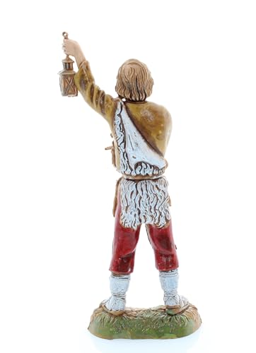 Moranduzzo Shepherd with Lantern for Nativity Scene 4 Inch Scale 1:20, Height 3.42 in, Resin Figure, Hand-Painted - Image 3