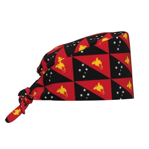 Casquette de Travail Ajustable imprimée du Drapeau de la Papouasie-Nouvelle-Guinée, idéale pour Le Travail et Le Sport (Noire).